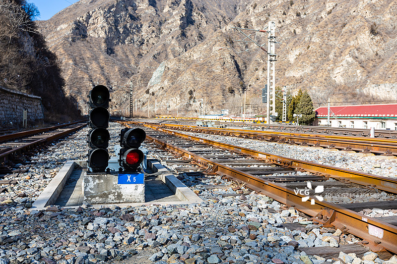 铁路出站信号灯图片素材