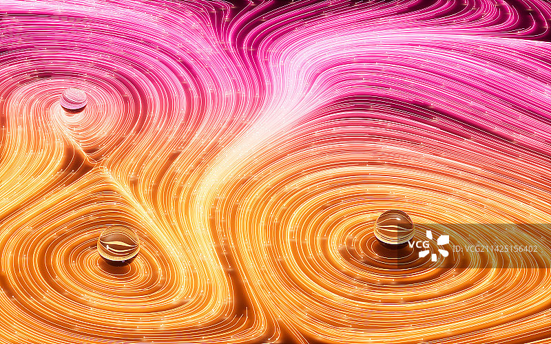 发光流动的粒子线条背景3D渲染图片素材