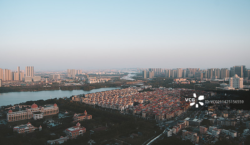 俯瞰顺德大良新城区图片素材