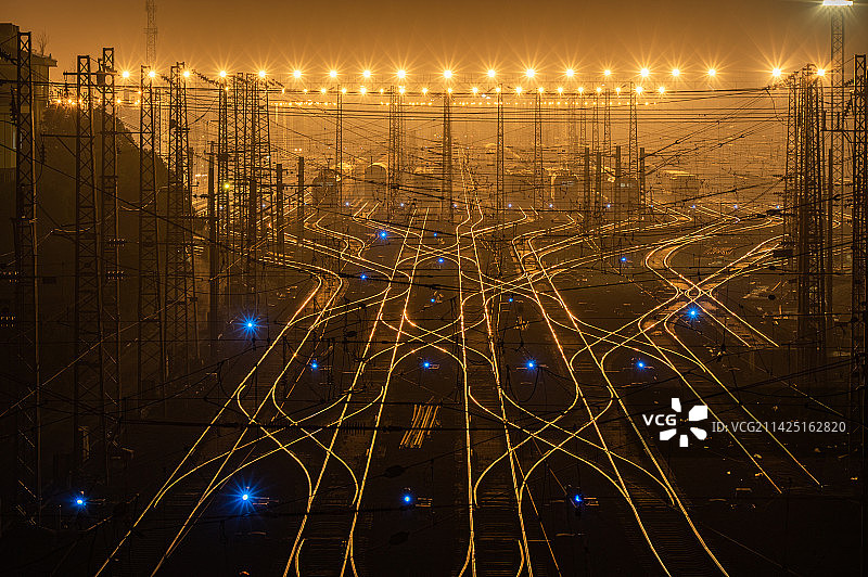 武汉北编组站夜景图片素材
