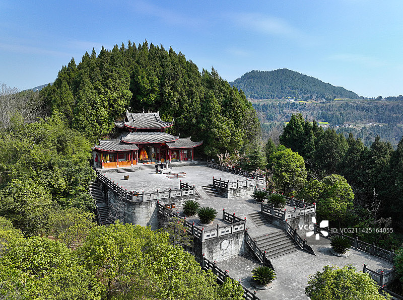 四川省南充市阆中市天宫院风水文化景区李淳风墓航拍图片素材
