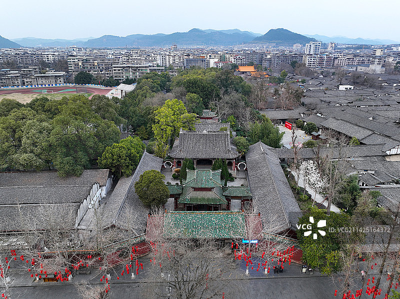 四川省南充市阆中古城贡院川北道署张飞庙航拍图片素材