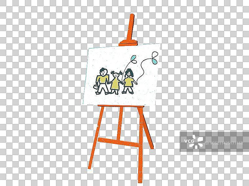 踏青户外活动必备画画爱好者写生画板插画元素图片素材