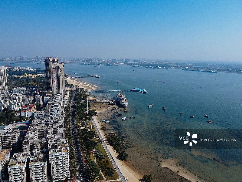 湛江 新海上城市 霞山区 远东广场 绿华路 绿塘河湿地公园图片素材