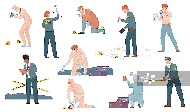 犯罪现场组合图片素材