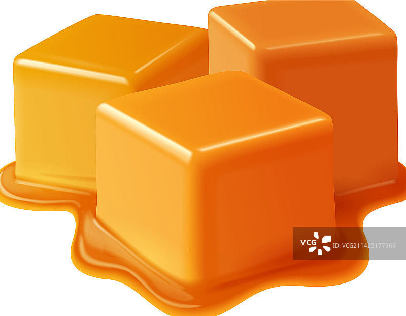 焦糖立方块构图图片素材