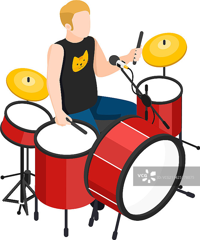 摇滚乐队鼓手构图图片素材