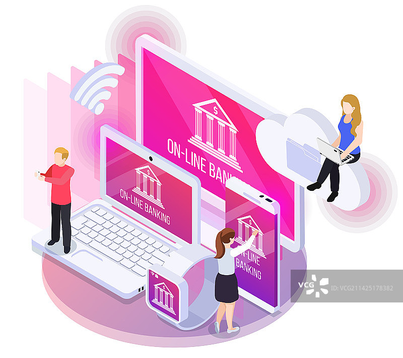 网上银行技术构成图片素材