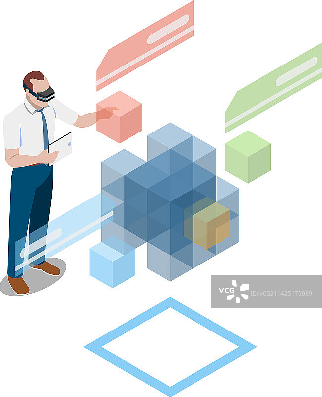 VR移动盒子组合图片素材