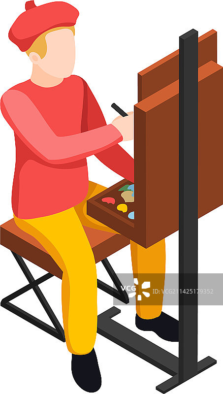 街头画家艺术作品图片素材