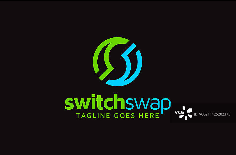 字母S互换旋转切换标志图片素材