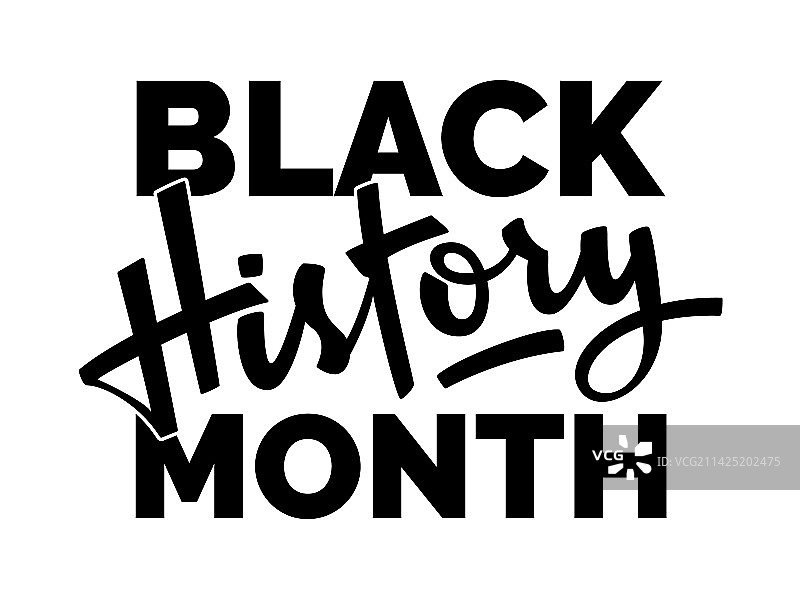 黑人历史月手写字体设计图片素材
