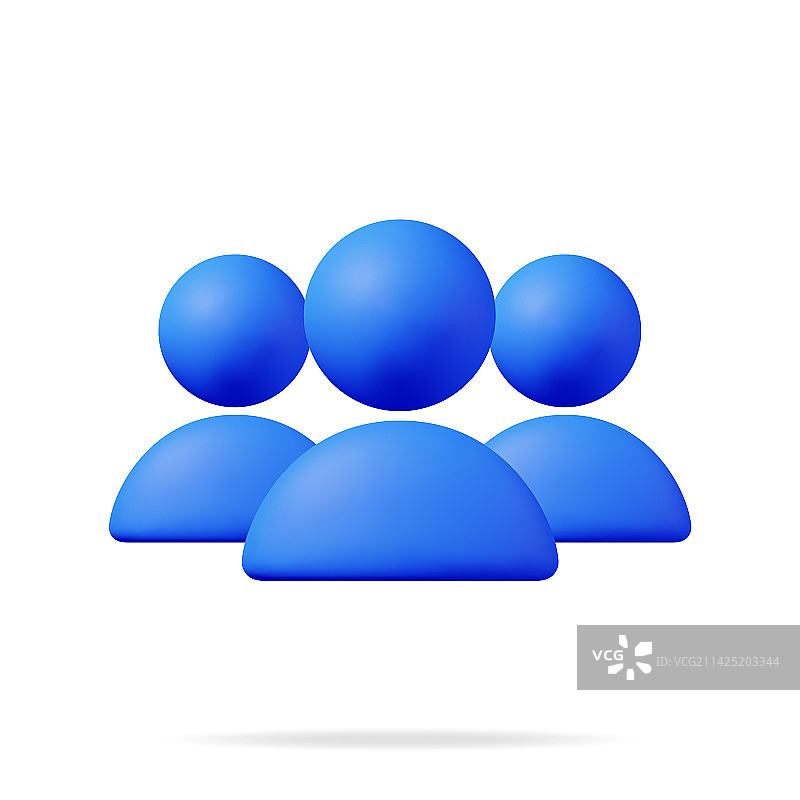 3D简约用户组图标图片素材