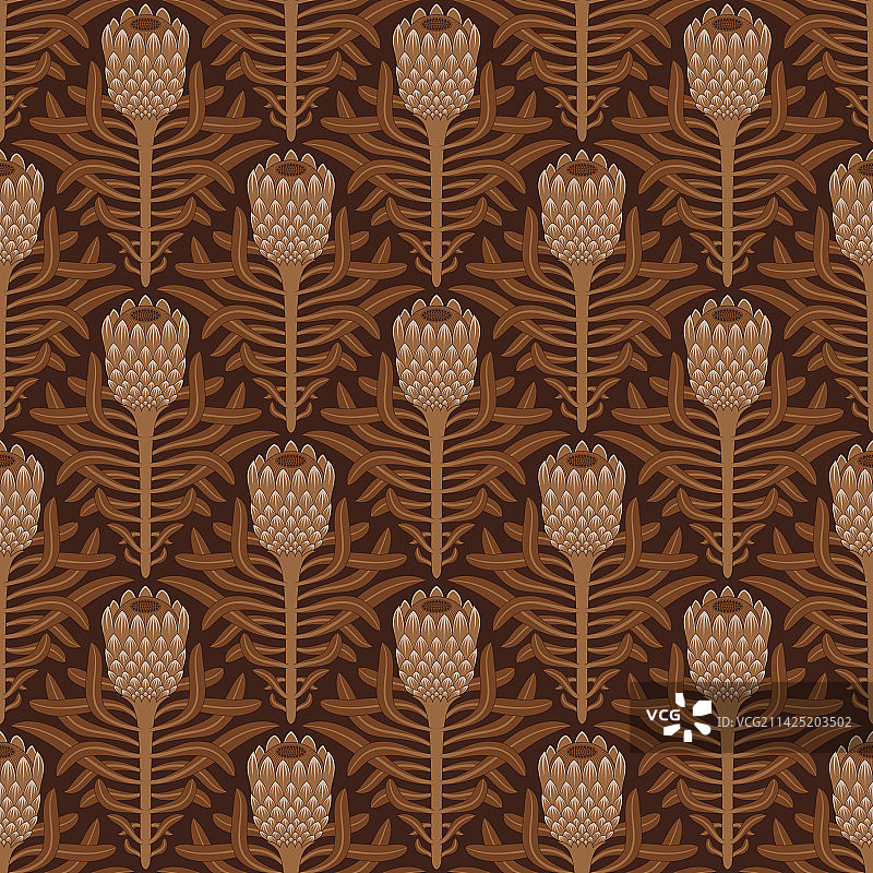 棕色风格化花卉背景图片素材