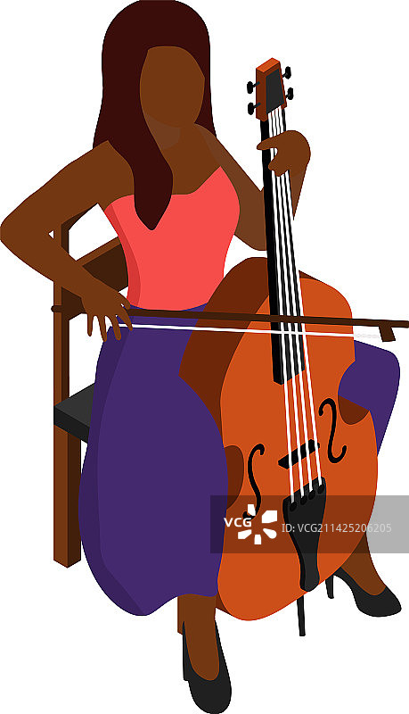 演奏中提琴的女人图片素材