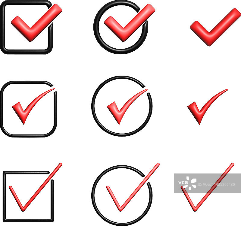 3D勾号符号图片素材