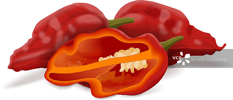 完整和一半的魔鬼辣椒图片素材