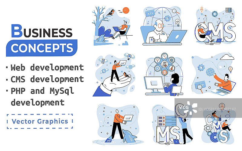 网站架构概念Web开发图片素材