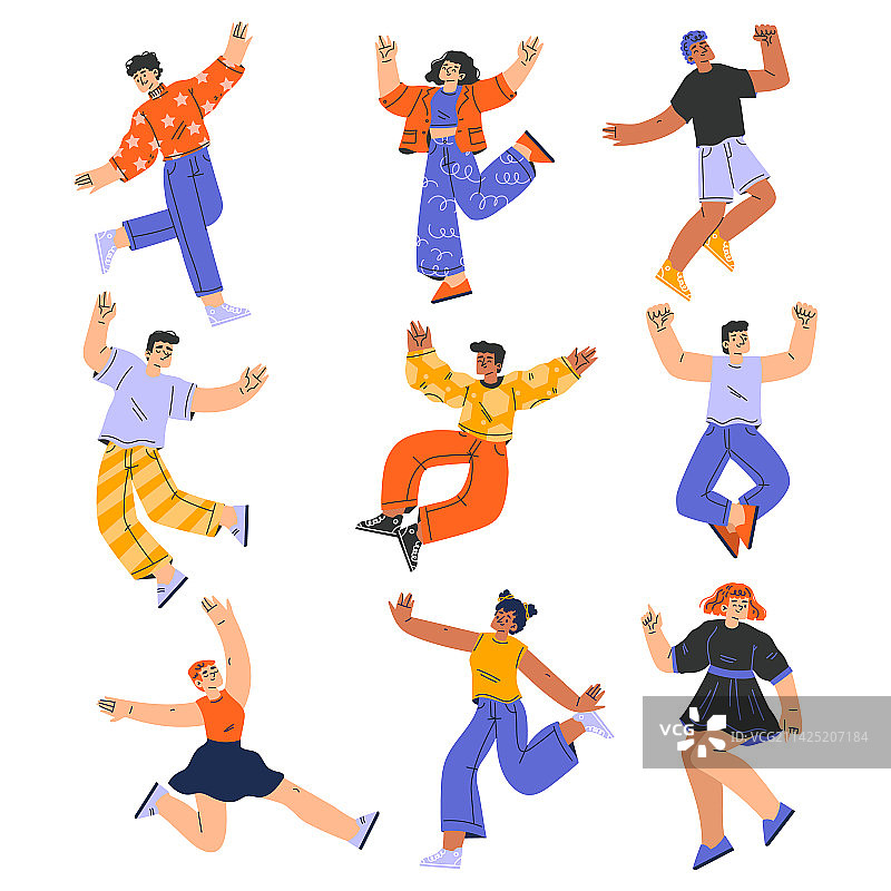 欢欣鼓舞的快乐人群图片素材