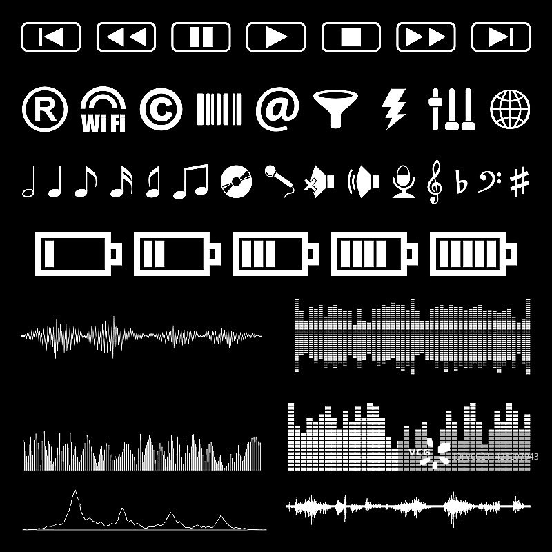 声音音乐图标集音频符号图片素材