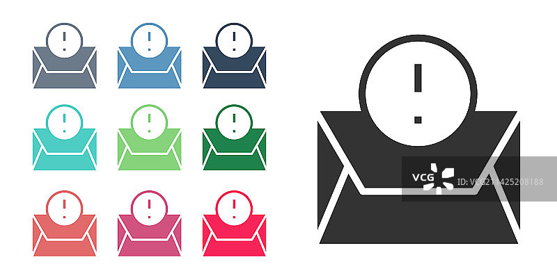 白色背景上的黑色信封图标图片素材