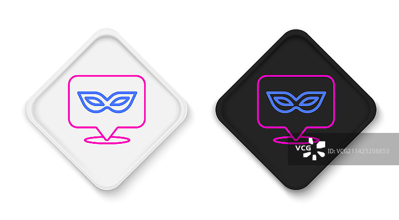 白色背景上的狂欢节面具图标图片素材