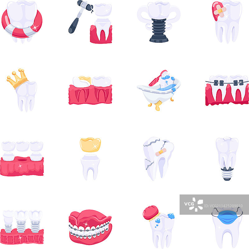 牙科治疗2D图标图片素材