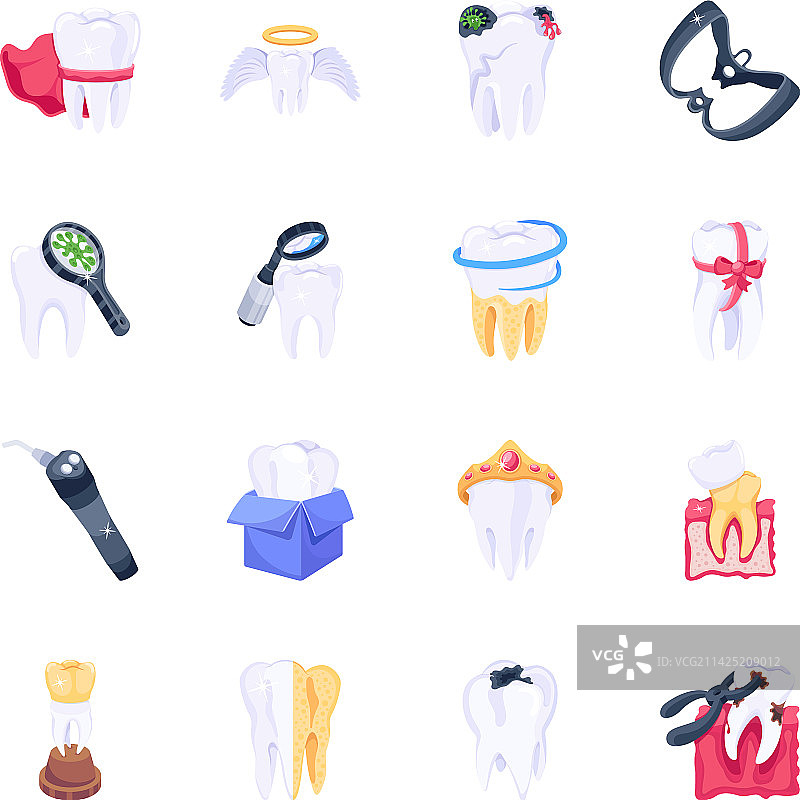 口腔医学2.5D图标合集图片素材