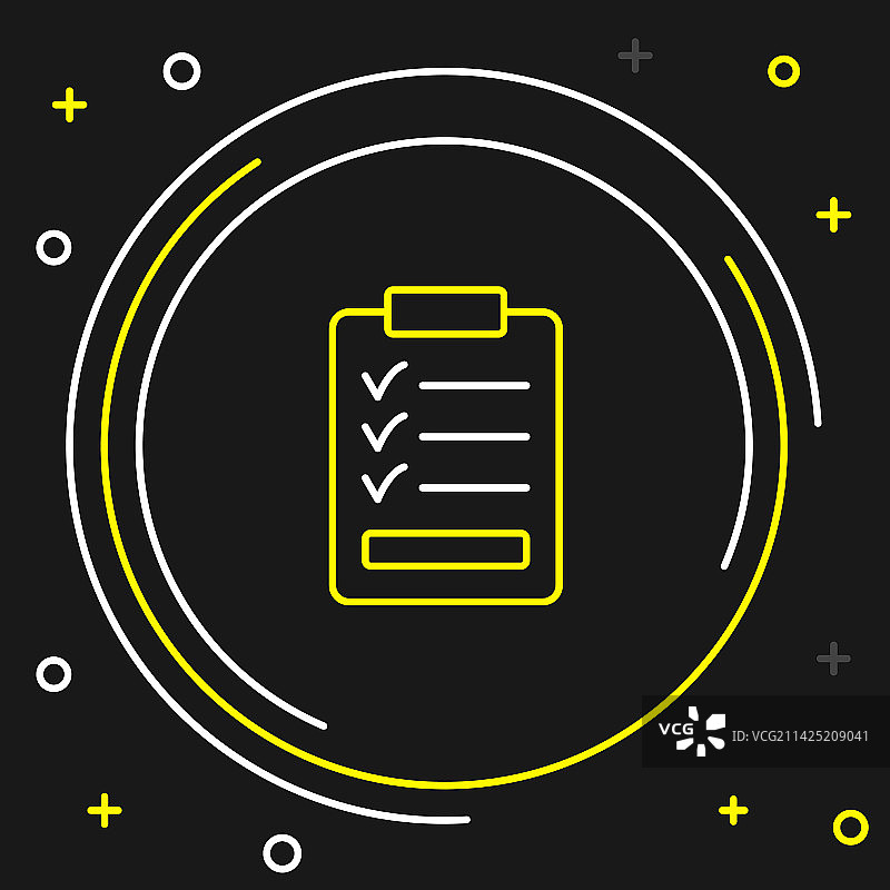 带有清单图标的线条剪贴板图片素材