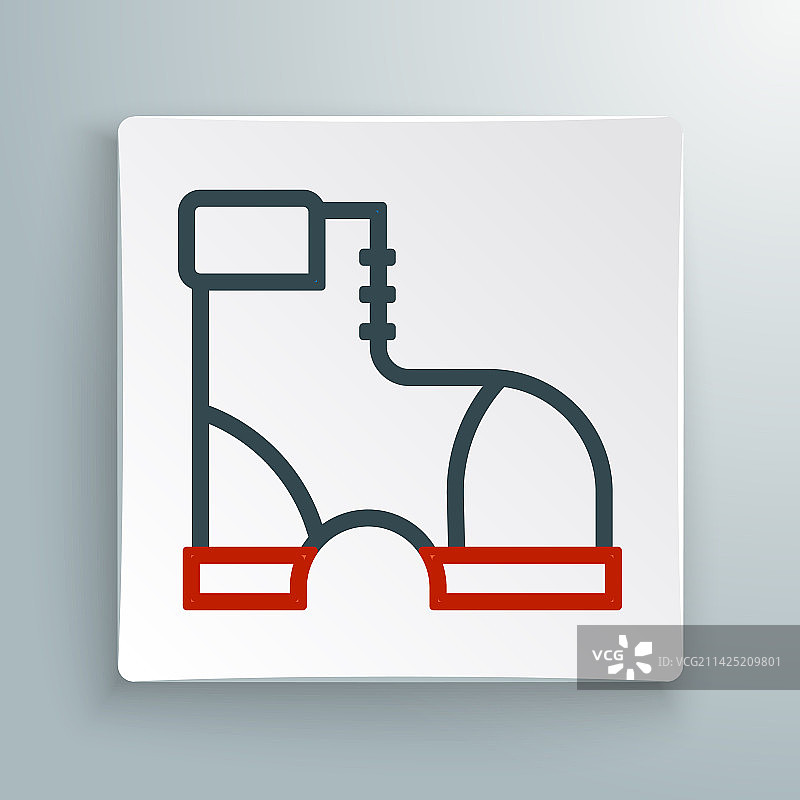 白色背景上的猎人靴子线条图标图片素材