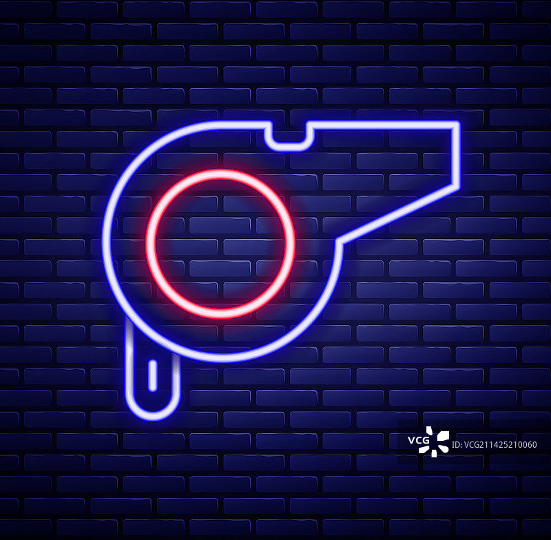 发光霓虹哨子图标图片素材