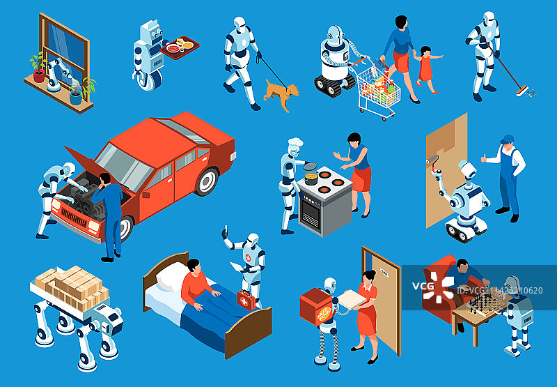 2.5D机器人助手图标合集图片素材
