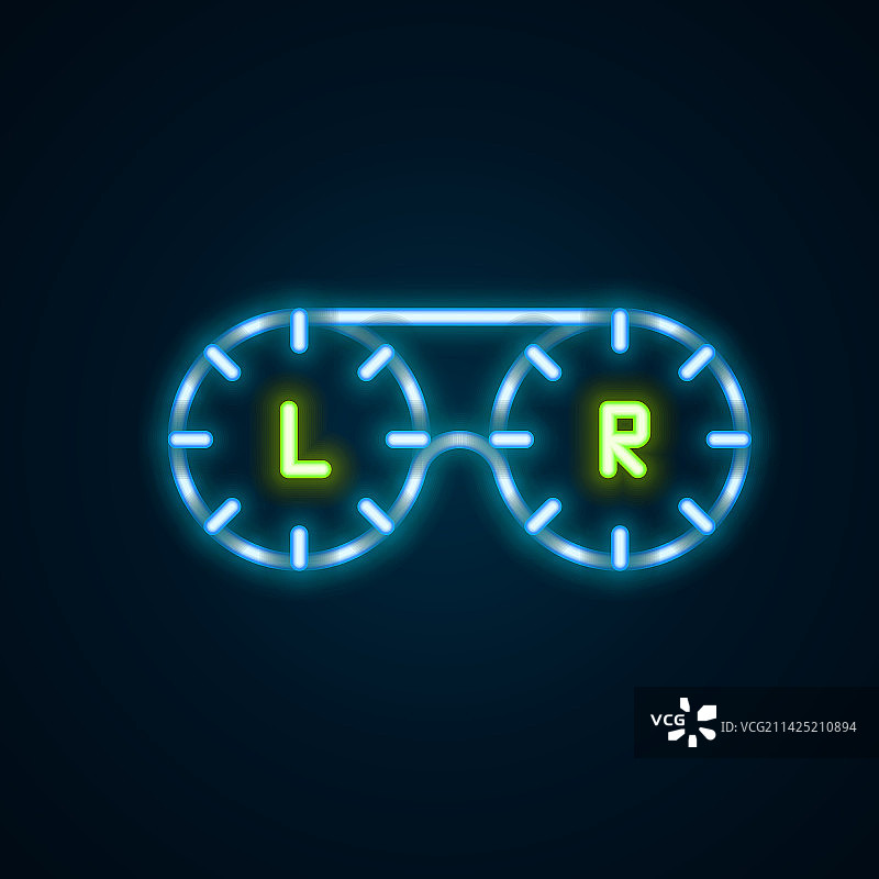 发光霓虹隐形眼镜盒线稿图标图片素材