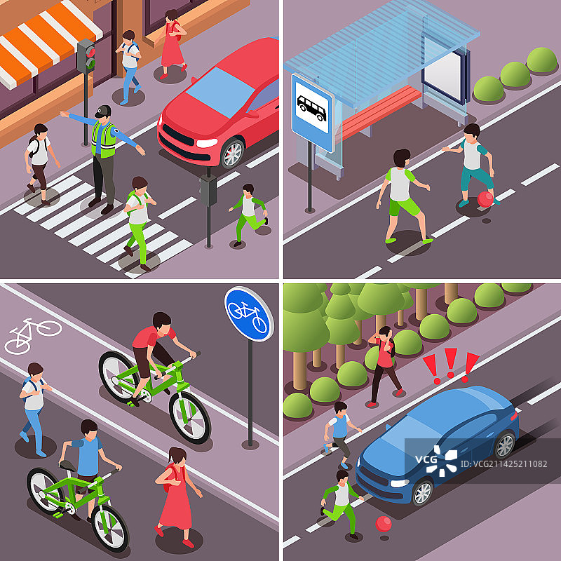儿童道路安全图片素材