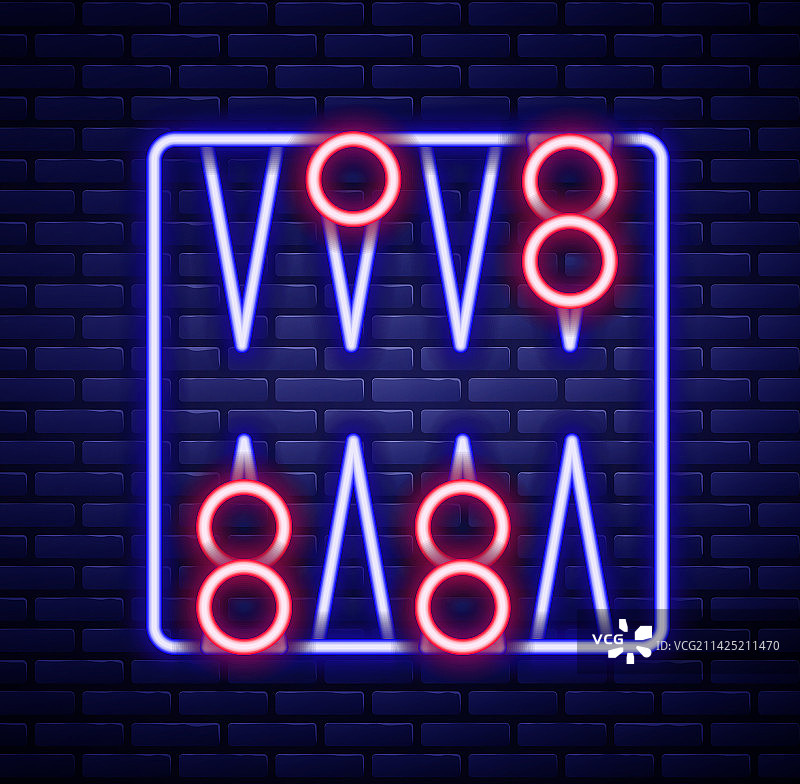 发光的霓虹灯线条双陆棋盘图标图片素材