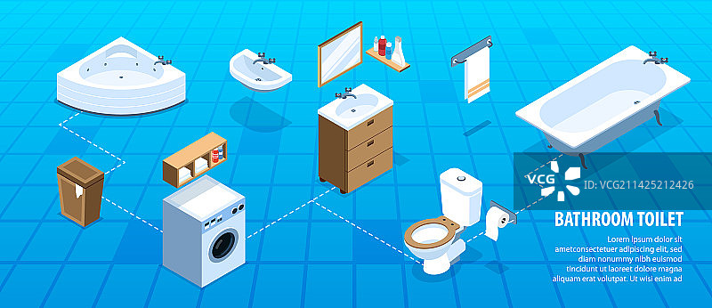 2.5D浴室信息图图片素材