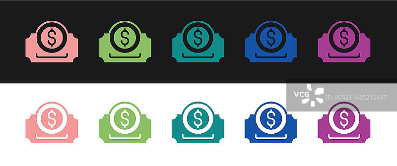 黑白电影票图标套装图片素材