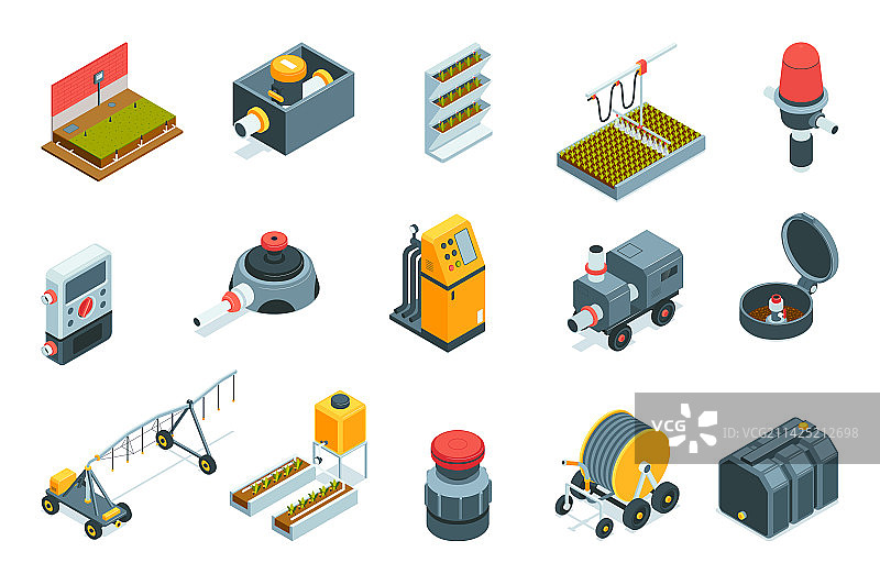 灌溉系统彩色合集图片素材