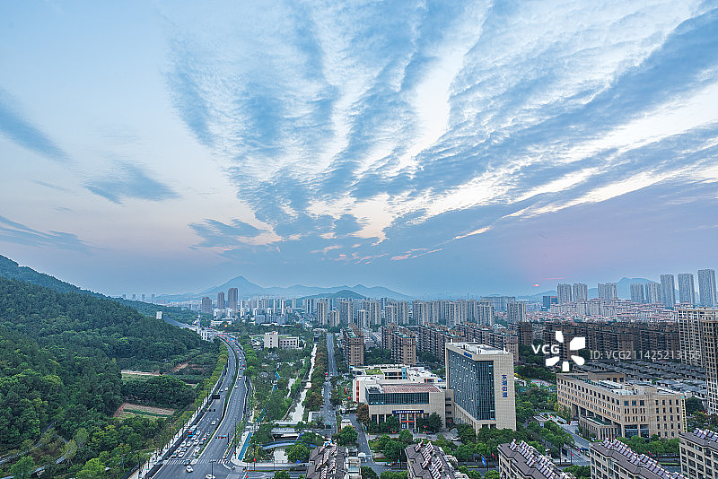 中国浙江杭州临平城市风光图片素材