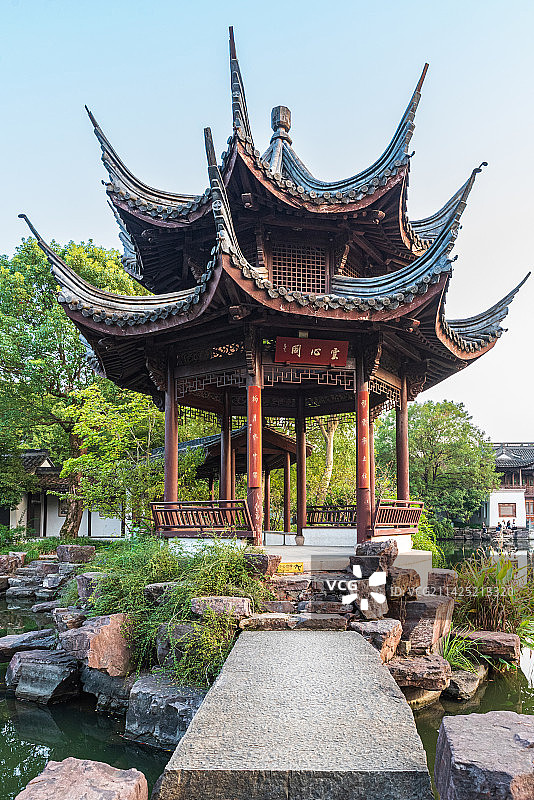 中国浙江杭州西溪湿地高庄园林风光图片素材