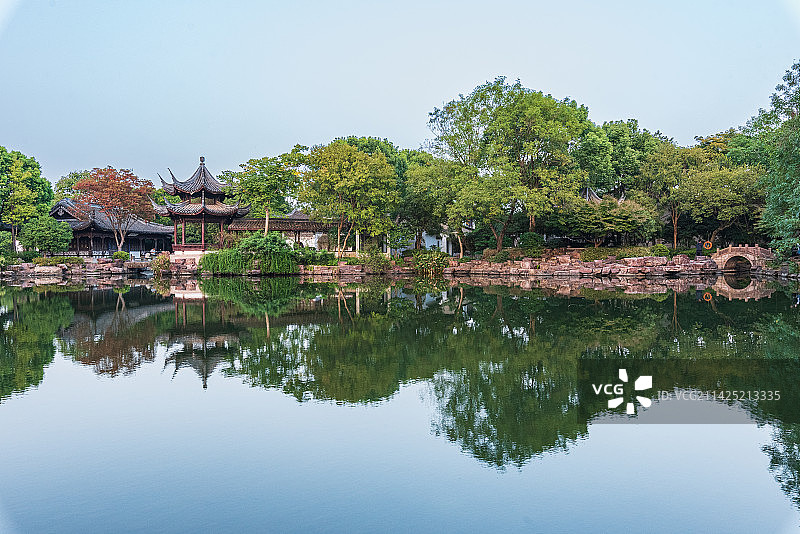 中国浙江杭州西溪湿地高庄园林风光图片素材