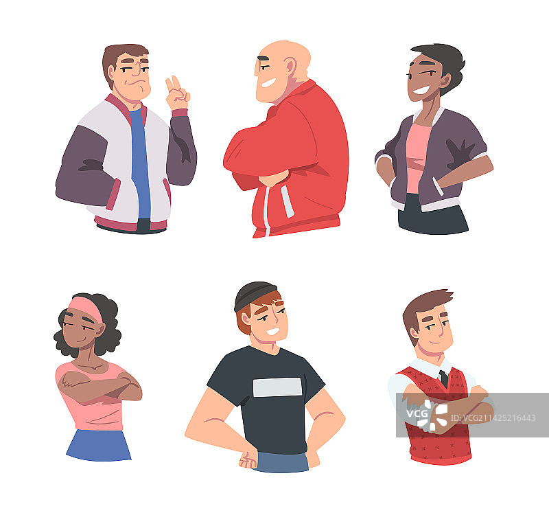 自信的年轻男人和女人站立着图片素材