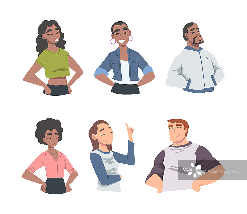 自信的年轻男人和女人站立着图片素材