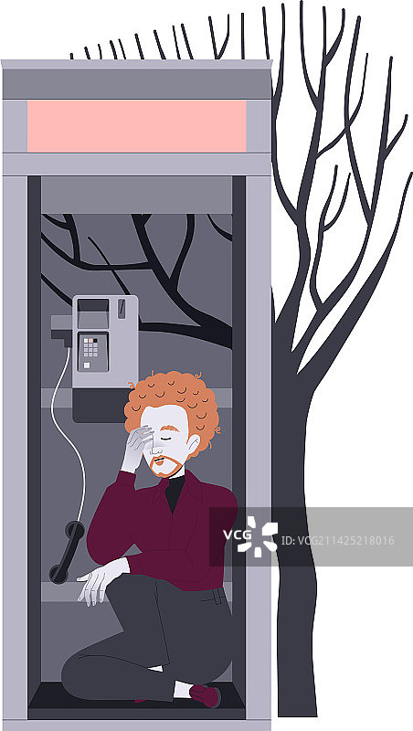 孤独：一个孤独的人坐在图片素材