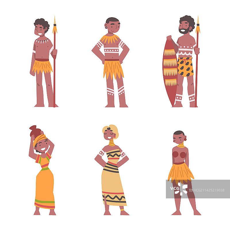 赤脚的非洲土著男女图片素材