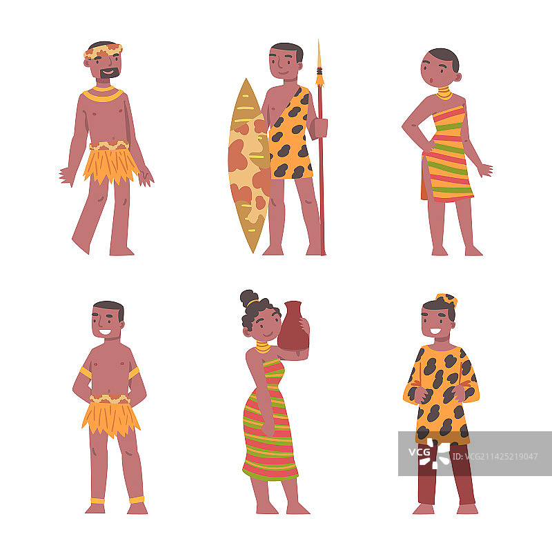 赤脚的非洲土著男女图片素材