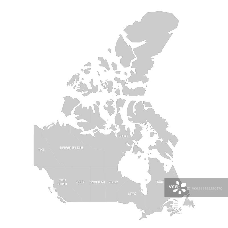 加拿大行政区划政治地图图片素材