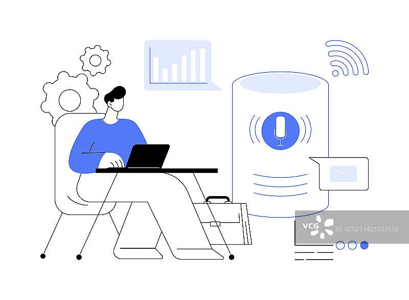 智能音箱办公室控制器抽象概念图片素材