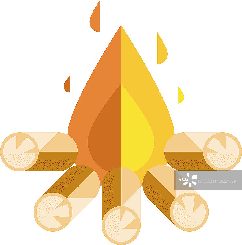 木制篝火火焰图片素材