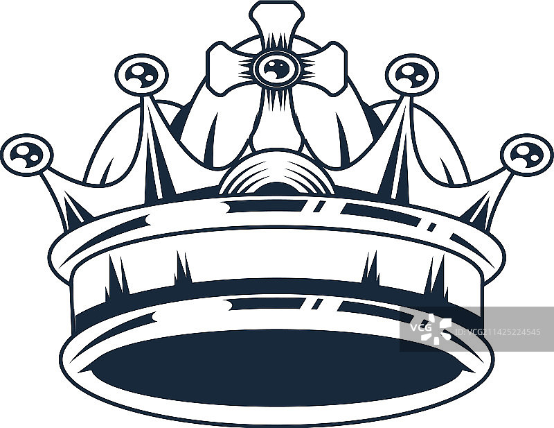 单色皇冠中的十字架图片素材